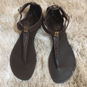 Tory Burch Brown Crocodile Print Sz. 8.5